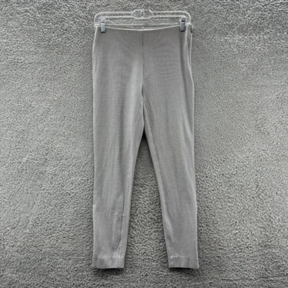LOFT Pants Women's‎ 0 Gray Stretch Hounds Tooth Ankle Zip Casual Pants Ladies 0